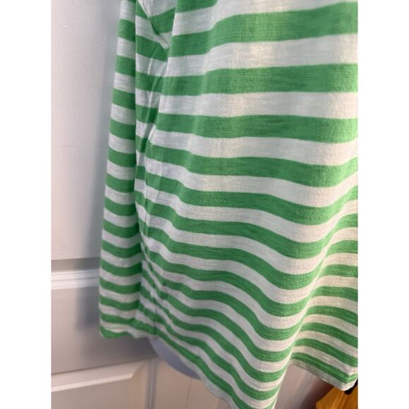 Caslon Women's Large Green & White Striped Tank Top LightWeight Cute NWT - Picture 4 of 10